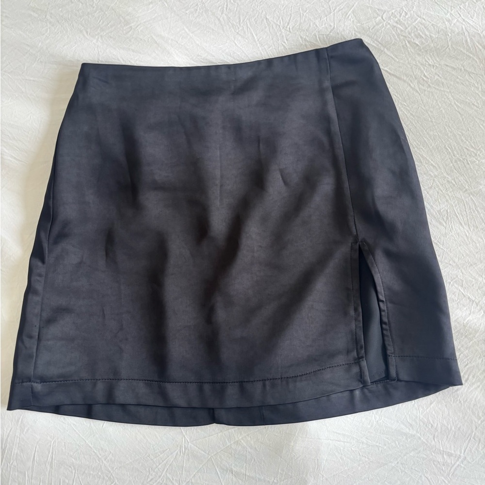 Alterd state black satin skirt